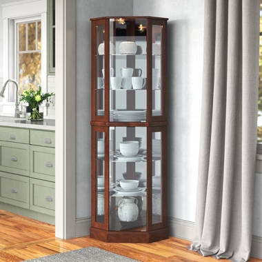 Latitude Run® Chinaza 23.75'' Wide Solid Wood Curio Cabinet 